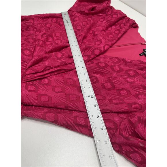 Maggy London Dress Women Plus Size V-Neck Surplus Bodice Faux Wrap High Low 18 W - Picture 12 of 13